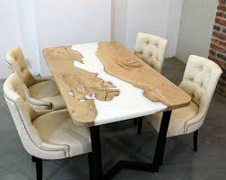 Epoxy Resin Table 100 Handmade Custom Made Design Luxury Dining Table Epoxy Resin Dining Table In 2020 Dining Table Wood Table Legs Live Edge Dining Table