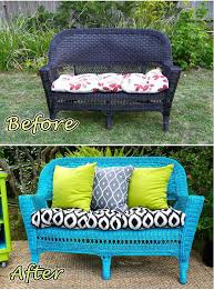 Before After Updating An Old Wicker Chair Ehow Old Wicker Chairs Wicker Furniture Outdoor Furniture