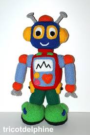 Crochet Pattern Toy Multicolored Robot Toy Oyuncak Robot Bebek