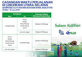 Bantuan khas aidilfitri dan kaamatan tahun 2020: Jadual Perjalanan Tta Plus Hari Raya Aidilfitri 2019 Mysemakan