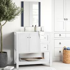 Alya bath norwalk 24 bathroom vanity with marble top, espresso. Three Posts Binne 36 Single Bathroom Vanity Set Reviews Wayfair