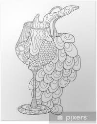 Created with beautiful intricacy, these positive sayings adult coloring pages will surely help you focus on the bright side of things. Wine Glass With Grapes Coloring Page For Adults In Zentangle Style Poster Pixers We Live To Change