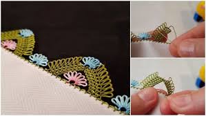 Cicekli Pirpir Oyasi Igne Isi Havlu Kenari Havlular Tig Desenleri Igne Isi