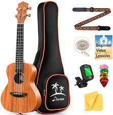 Amazon Com Donner Concert Ukulele Mahogany 23 Inch Ukelele Starter Bundle Kit With Free Online Lesson Gig Bag Strap Nylon String Tuner Picks Cloth Duc 1 Professional Ukalalee Yukalalee Musical Instruments