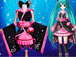 Vocaloid Hatsune Miku Sakura Kimono Cosplay Costume Anime Cosplay Costumes Anime Costumes Miku Cosplay