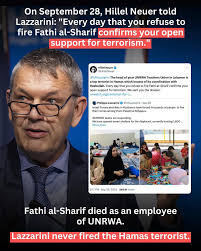 🚨In June, we exposed UNRWA union chief Fathi al-Sharif was a top figure in  Hamas. For months, we sent countless warnings to UNRWA and its donors that  a terrorist was overseeing 39,000