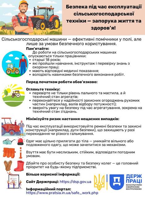 Основні вимоги до допуску та безпечної експлуатації с/г техніки, створено за допомогою ШІ