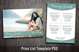 Use colorful packaging templates to help people wrap any products into the most suitable coverings and packages. Photography Price List Template Psd Creative Photoshop Templates Creative Market