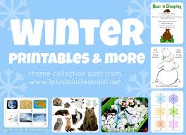 Winter Theme Printables More 1 1 1 1
