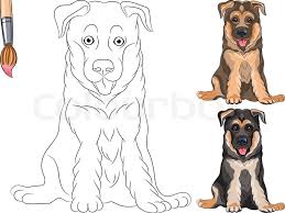 Free coloring pages by kids…for kids! Vector Coloring Book Of Smiling Puppy Stock Vector Colourbox