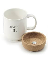 Get it while it's hot! Mug W Cork Coaster Bottom Breakfast Wine Mockingbird On Broad