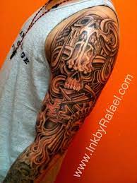 The arm is an excellent spot to ink your tribal tattoo design, like this. Custom Tribal Skull Sleeve Www Inkbyrafael Com Tribal Sleeve Sleeve Tattoos For Women Skull Sleeve