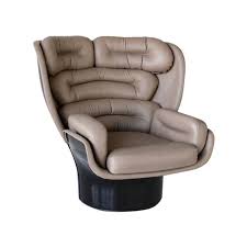 Elda Chair By Joe Colombo Black Leather Chair Armchair Vintage Chair
