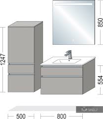Une salle de bain bien rangée avec jacob delafon : Nobilia Ensemble De Meubles De Salle De Bain Vanite Avec Miroir Led En Top Shelf De