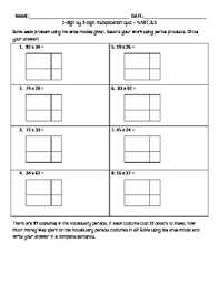 Solve on your whiteboard using area model and partial products. 2 Digit By 2 Digit Multiplication With Area Models Quiz By Sydney Hebert