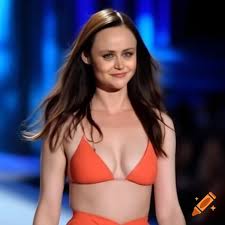 Alexis Bledel on the Victorias Secret runway on Craiyon