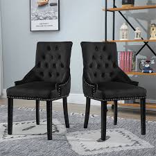 The perfect dining chair style, then, will next, consider chair width. X 6 Tufted Velvet Studded Dining Chairs With Knocker Accent Side Chairs Black Uk Ebay