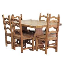 These wooden dining chairs are also perfect for your kitchen, entryway, or any room in your home that could need extra seating space for guests. Rustic Pine Collection Trestle Dining Setw Colonial Chairs Messet01c