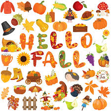153 Pcs Hello Fall Cut Outs Fall Bulletin Board Decorations Pumpkin Leaves  Turkey Sunflower with 200 Glue Point Autumn Paper Cutting for Fall Theme  Thanksgiving Classroom Bulletin Border Decoration: Buy Online at