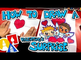 How To Draw A Valentine S Day Folding Surprise Art For Kids Hub Art For Kids Hub Art For Kids Kids Art Supplies