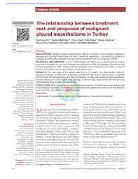 If breast cancer is diagnosed at an early enough stage, it's treatable. Pdf The Relationship Between Treatment Cost And Prognosis Of Malignant Pleural Mesothelioma In Turkey