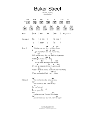 Baker Street Sheet Music Gerry Rafferty Guitar Chords Lyrics