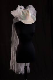 Sale Cowboy Hat Wedding Veil Western By Thepinkbunnyweddings Cowboy Hat Wedding Bridal Hat Cowboy Hats
