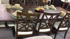 Each half glides aside to reveal hidden storage under the tabletop. Trisha Yearwood Dining Room Group Youtube
