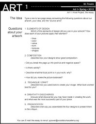 The Other Art One Art Rubric Art Critique Art Curriculum