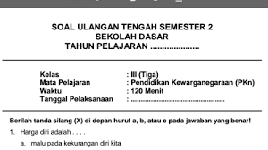Aug 17, 2021 · bab materi soal soal online tema 6 kelas 3 sd subtema 2 perubahan energi langsung ada nilainya jika ingin melihat soalnya secara lengkap dan juga ingin mendownloadnya berikut linknya. Soal Pelajaran Pkn Kelas 3 Sd Semester 2
