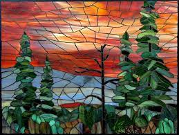 Delyea Art Canadian Landscape Wildlife Paintings Stained Glass Mosaic Art Sunset Landscape Mosaic Glass Mosaic Art Stained Glass Mosaic Art