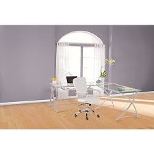 Realspace Zentra Computer Desk 30 H X 48 W X 28 D Silverclear By Office Depot Officemax Interior Office Design Computer Desk