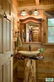 Bathroom sink with a durable wooden construction and rustic stylization. Pin On A House I Want