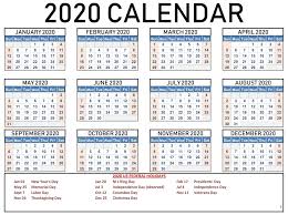 2020 One Page Calendar Printable Download Calendarbuzz In 2020 Holiday Calendar Printable Holiday Calendar Calendar Printables