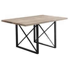 54w x 54d x 29h, base: Monarch 60 X 30 Rectangular Industrial Modern Metal Base Dining Table Dark Taupe Aosom