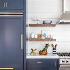 See more ideas about blue kitchens, kitchen remodel, kitchen design. Navy Cabinets With Wood Countertops Design Ideas