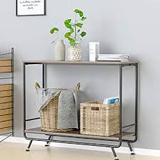 Amazon Com Homecho Farmhouse Industrial Console Table 2 Tier Vintage Sofa Console Hallway In 2020 Entryway Table With Storage Industrial Console Tables Vintage Sofa