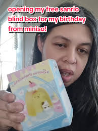 opening my free @sanrio blind box for my birthday from @Miniso Official! if  you're a rewards member you will get a coupon to get a free blind box up to  $25 value for your birthday! have to explain tho ...