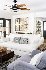 Couch Farmhouse Living Room Family Room Ceiling Fan Furniture In 2020 French Country Living Room Farm House Living Room Farmhouse Decor Living Room