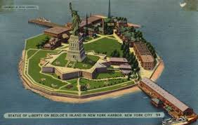 Aerial view of the statue of liberty taken from an army plane in 1920. Changing Landscapes Statue Of Liberty National Monument U S National Park Service