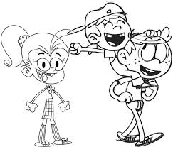Luan Lana And Lincoln From Loud House Coloring Page Halloween Coloring Pages Halloween Coloring House Colouring Pages