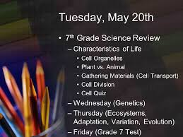Click on the tags below to find other quizzes on the same subject. Tuesday May 20th 7 Th Grade Science Review Characteristics Of Life Cell Organelles Plant Vs Animal Gathering Materials Cell Transport Cell Division Ppt Download