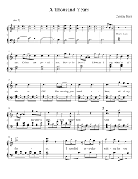 Jun 03, 2018 · i have died everyday, waiting for you. Christina Perri A Thousand Years Sheet Music For Piano Solo Musescore Com