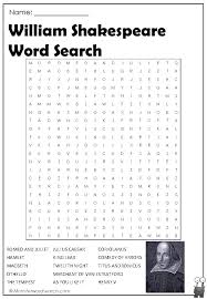 Awesome William Shakespeare Word Search Shakespeare Words Teaching Shakespeare Word Find