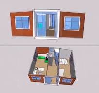 Prefab Portable container homes Double wing folding room can free expansion  container house
