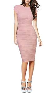 Rephyllis Women S Casual Boat Neck Slim Bodycon Business Party Work Pencil Dress Pink Cocktail Dress Party Wear To Work Dress Dresses For Work