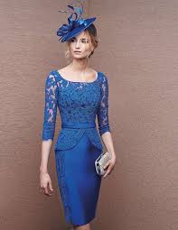 Vestito corto abito tubino elegante nero pizzo slim morbido moda manica 4888. Modelli Abiti Da Cerimonia Blu Foto 6 40 Nanopress Donna