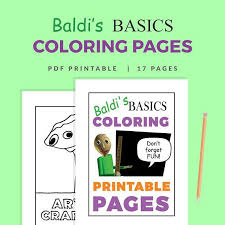 Baldis Basics Coloring Pages Printable Pdf Digital Download Coloring Book In 2020 Coloring Pages For Kids Coloring Pages Coloring Books