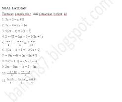 Soal dan jawaban plsv kelas 7. Persamaan Dan Pertidaksamaan Linear Satu Variabel Zona Angka