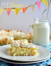 Irish Lemon Pudding Tart Sugar Dish Me Irish Dessert Recipes Irish Desserts Lemon Recipes